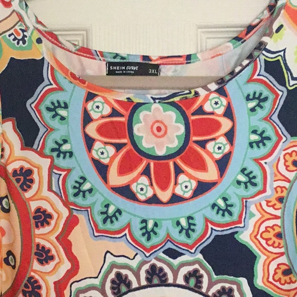 New SHEIN  Colorful Summer Flare Dress - Picture 2 of 15